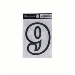 Sandleford 80x60mm Self Adhesive Night Shine Numeral 9