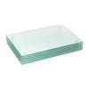 Harbour Housewares 6x Glass Placemats - 30 x 20cm - Clear - Dining Table Place Mats Tabletop Protector for Kitchen Worktops