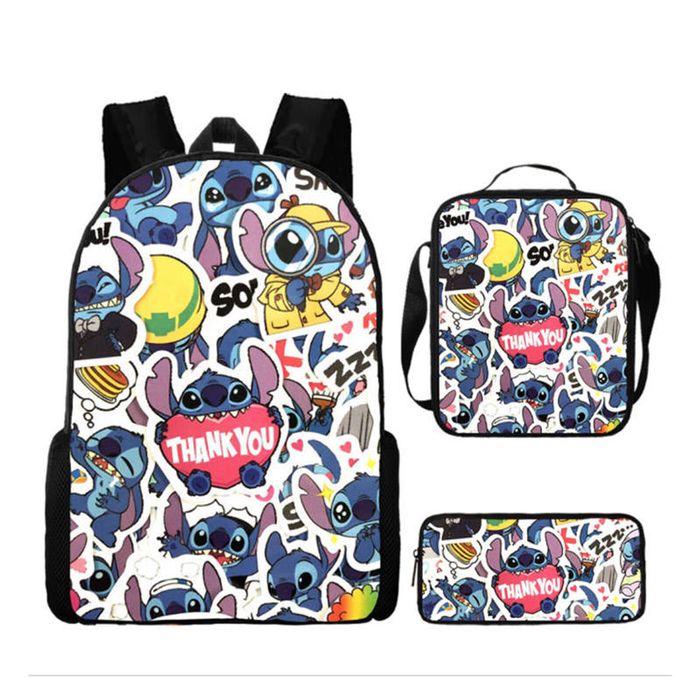 Catzon Cartoon Backpack Set With Shoulder Bag & Pencil Bag Adjustable-v