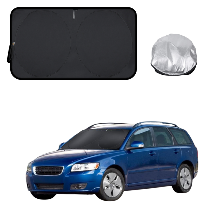Front Windscreen Sun Shade for Volvo V50 2004 - 2012 Auto - Standard 150 x 85 cm - Black