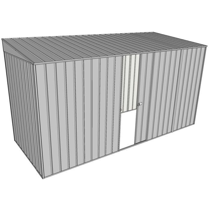 Build-a-Shed 1.5 x 3.7 x 2m Single Sliding Side Door Skillion Shed - Zinc
