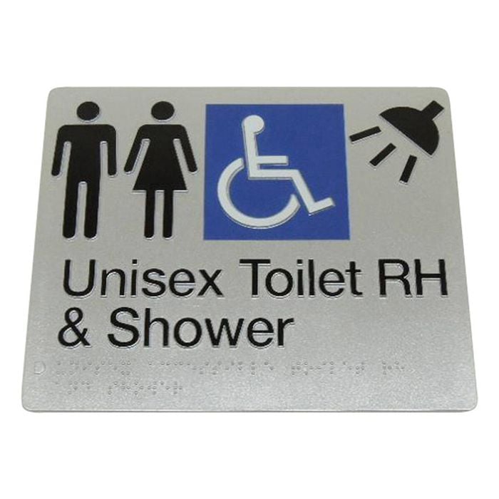 Bradley Unisex Toilet RH and Shower Braille sign