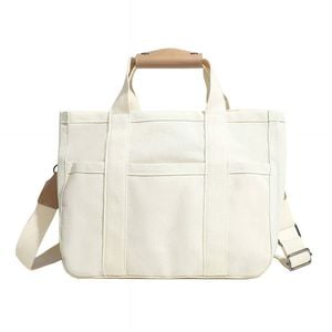 Anysort Mommy Diaper Bag Beige – Waterproof Canvas Messenger Maternity Handbag for Stroller