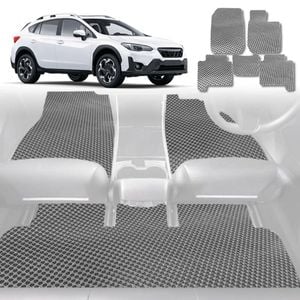 6D Diamond Car Floor Mats for Subaru XV 2017-2022-Full Set-Grey-Outback GT