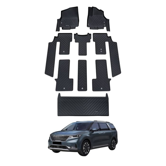 AUSGO Floor Mats & Boot Liner Set for KIA Carnival KA4 Series Hybrid 2024-Onwards Car Floor Liners Cargo Mat