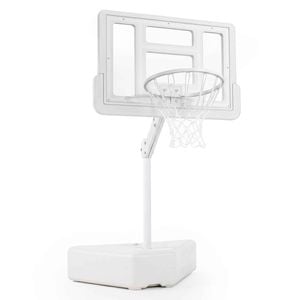 Costway Splash Shoot Pool Basketball Hoop 116.5-180cm Ball Pump White