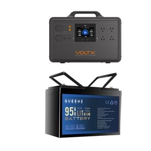 Voltx 2400w 2240wh Power Station + 12v 95ah Lithium Battery - Camping, Rv & Emergency Power