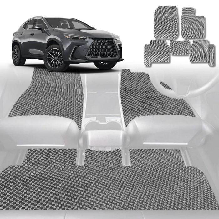 6D Diamond Car Floor Mats for Lexus NX 2022-Current-Full Set-Grey-Outback GT