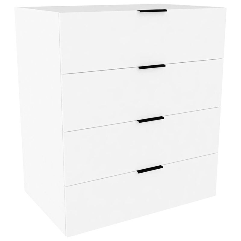 Lugna 1024 x 900 x 580mm White 4 Drawer Ready to Assemble Unit - White