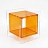 P&p Orange Acrylic End Table Modern Cube Storage Side Table With Shelf