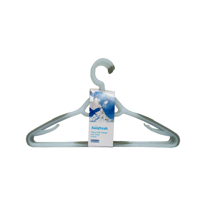 Sunfresh White Heavy Duty Coat Hangers - 6 Pack