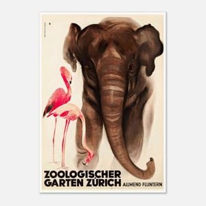 Galrie Vintage Switzerland Zoological Garden Zurich Poster Timeless Wall Art Home Decor, Poster Only, A3 30 x 42cm (12 x 16inch)