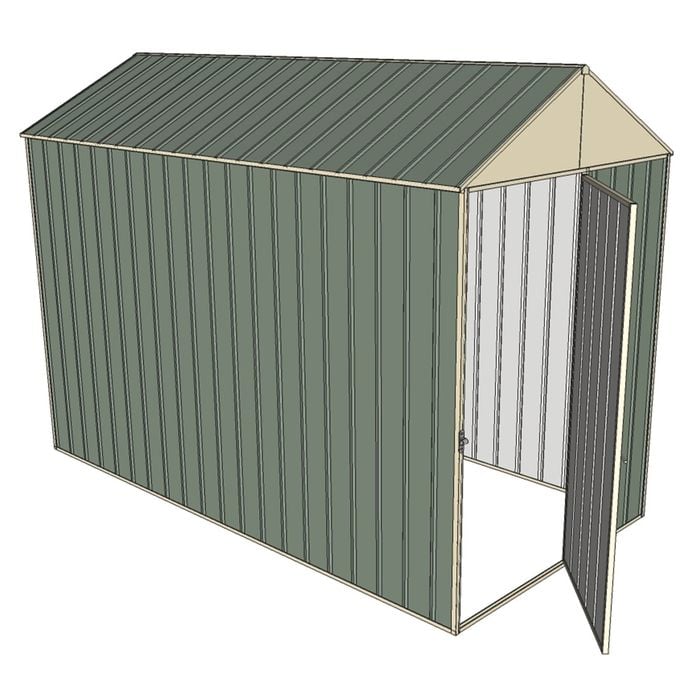 Build-a-Shed 1.5 x 3.0 x 2.3m Front Gable Single Hinged End Door Shed - Green