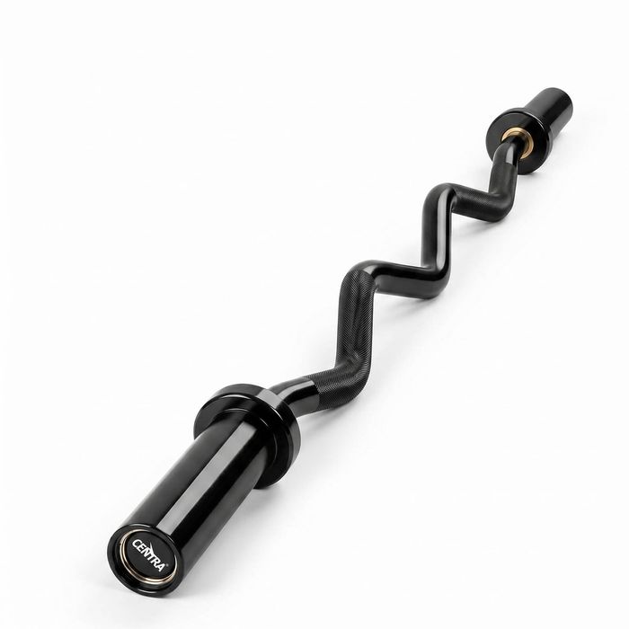 Centra Olympic Barbell Ez Curl Bar W Bar 810lbs Alloy Steel Black