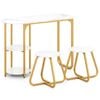 Costway Kitchen Dining Table 2 Stool 2 Tier Shelf Industrial White