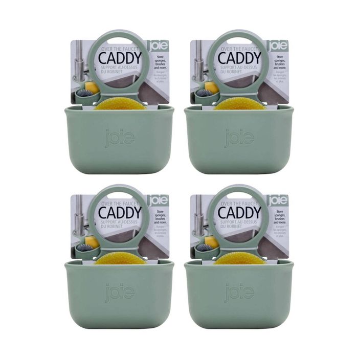 4x Joie Faucet Caddy Silicone 15x3x20cm Sage Bathroom Organizer