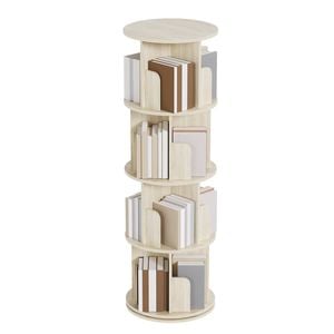 Ufurniture 4 Tier Rotating Bookshelf Corner Standing Wooden Bookcase Display Shelf Storage Rack Cabinet Oak