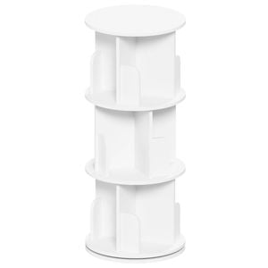 Ufurniture 3 Tier Rotating Bookshelf Corner Standing Wooden Bookcase