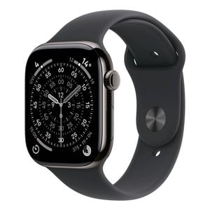 Apple Watch Series 11 GPS + Cellular 46mm Slate Titanium Case w/ Black Sports Band (M/L)