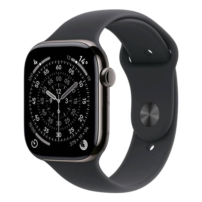 Apple Watch Series 11 GPS + Cellular 46mm Slate Titanium Case w/ Black Sports Band (M/L)