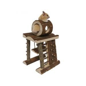 Rosewood Wooden Climbing Tower Hamsters/Guinea Pigs Pet Activity Toy Natural