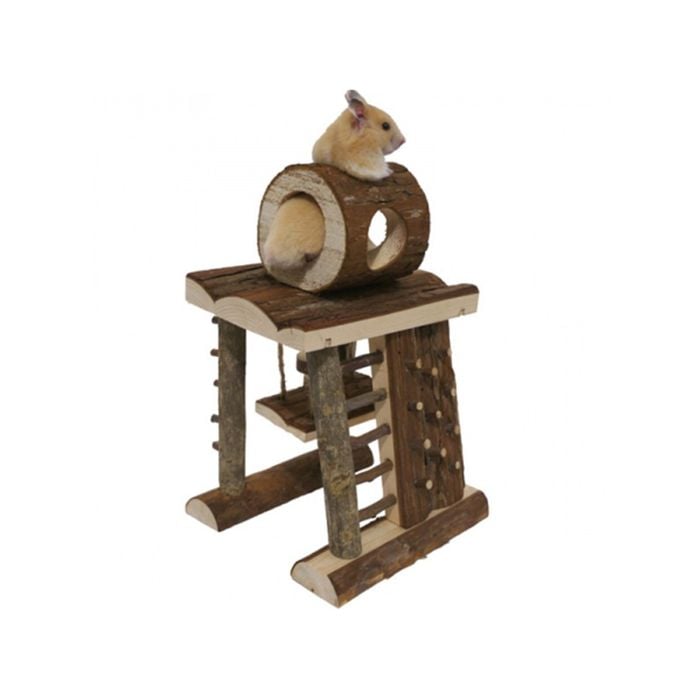 Rosewood Wooden Climbing Tower Hamsters/Guinea Pigs Pet Activity Toy Natural