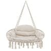 Costway Hand-woven  Swing Chair 150kg Weight Capacity  Hanging Hammock Beige