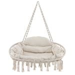 Costway Hand-Woven  Swing Chair 150KG Weight Capacity  Hanging Hammock Beige