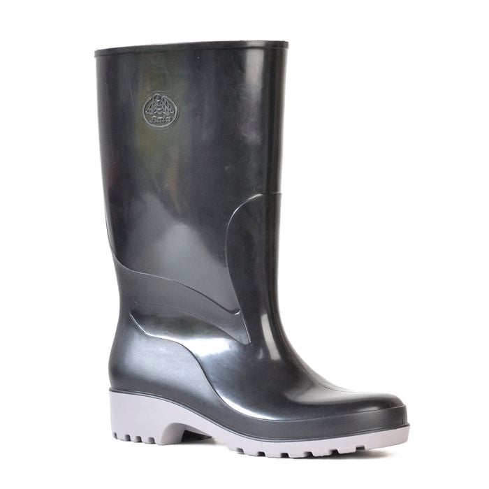 Bata Industrials Women's Black / Grey Unisex Weatherguard Gumboots -UK Size 5