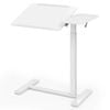 Costway Moblie Overbed Desk Adjustable Standing Laptop Cart Tilting Table White