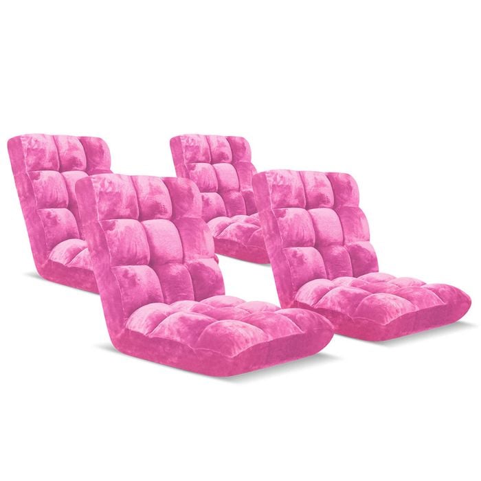 SOGA 4X Light Pink Floor Recliner Sofa Chair