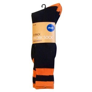 Stretto Mens Fluro Work Sock 2pk Size 6-10