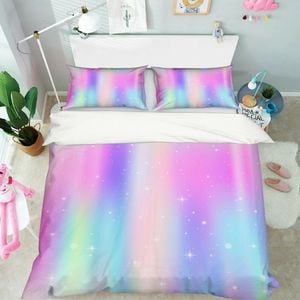 3D Pink Star 337 Bed Pillowcases Quilt Queen Size