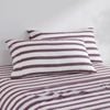 Dreamaker Cove Washed Cotton Yarn Dyed Wide Stripe King Pillowcase Plum Twin Pack