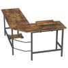 Ufurniture L Shaped Computer Desk with Monitor Stand Walnut