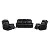3R+1R+1R Genuine Leather Power Recliner Black