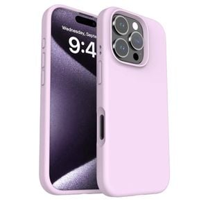 Silicone Phone Case For iPhone 16 Pro Shockproof Microfiber Lining - Lilac