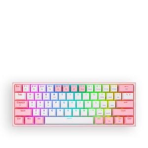 Redragon K616 Rgb Fizz Pro White Pink 65% Tri-mode Mechanical Gaming Keyboard