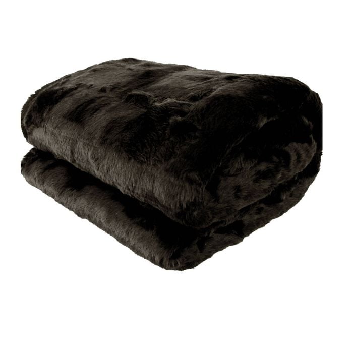 Bloomington Faux Fur Luxury Animal Throw Rug 127 x 152 cm Brown Bear