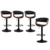 Oikiture 4x Bar Stools With Armrest Leather Black