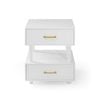 Genex Designs Nikita Double Draw Brass Handle Bedside Table