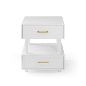 Genex Designs Nikita Double Draw Brass Handle Bedside Table