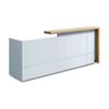 Modern Furniture ZIVA Reception Desk 1.8M with Left Panel - Oak & White