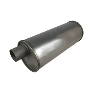 Redback 2" Triple Flow Muffler Offset/offset - 6" Round, 16" Long, Aluminised Steel (right Rotation)
