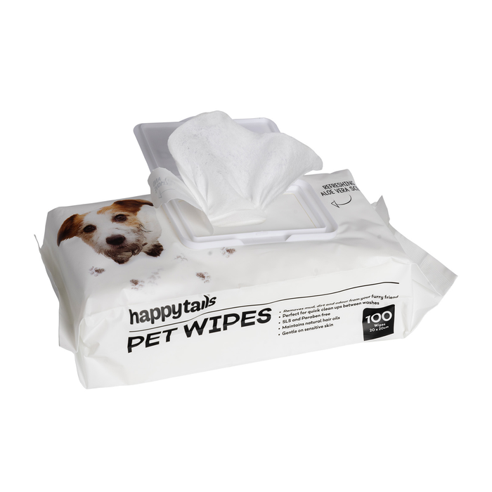Happy Tails Pet Wipes - 100 Pack