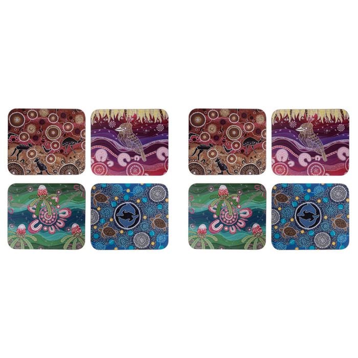 2x 4pc Ashdene Spirit Land Cup Mug Kitchen Drinks Coaster 11x9.7cm