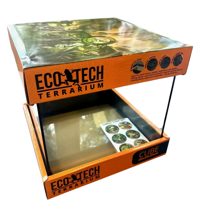 Eco Tech Glass Reptile Terrarium Tank 30 x 30 x 30cm