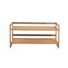Sherwood Home 2-tier Natural Bamboo Shoe Rack With Curved Sides - Light Brown- 70x33x33cm