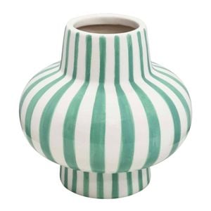 J.Elliot Home Jaimie Stripe Vase 16.5x16.5x16cm Peppermint