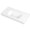 Timberline 900mm White Gloss 0TH Stadium Wall Basin Centre Bowl
